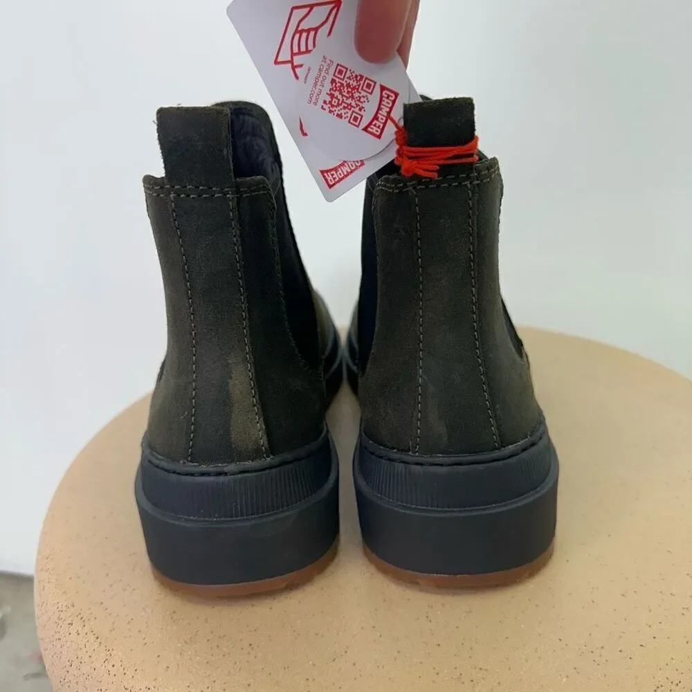 Camper Men’s Brutus Trek MICHELIN Green Gray Nubuck Leather Slip On Ankle Boots
